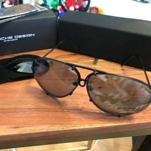 PORSCHE DESIGN P8478 SUNGLASSES 8478 SUN GLASSES AVIATOR 2 SETS OF LENSES D 69mm